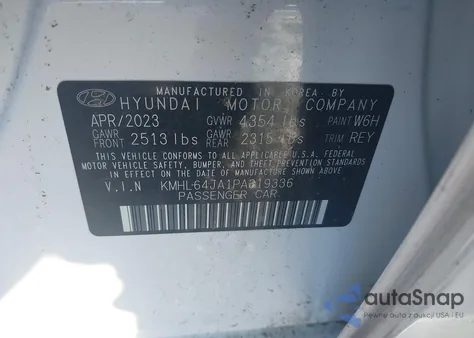 2023 Hyundai Sonata Sel из США, поврежденный, VIN KMHL64JA1PA319336